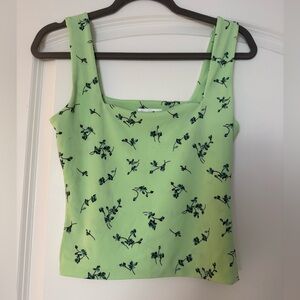 Green Floral Top